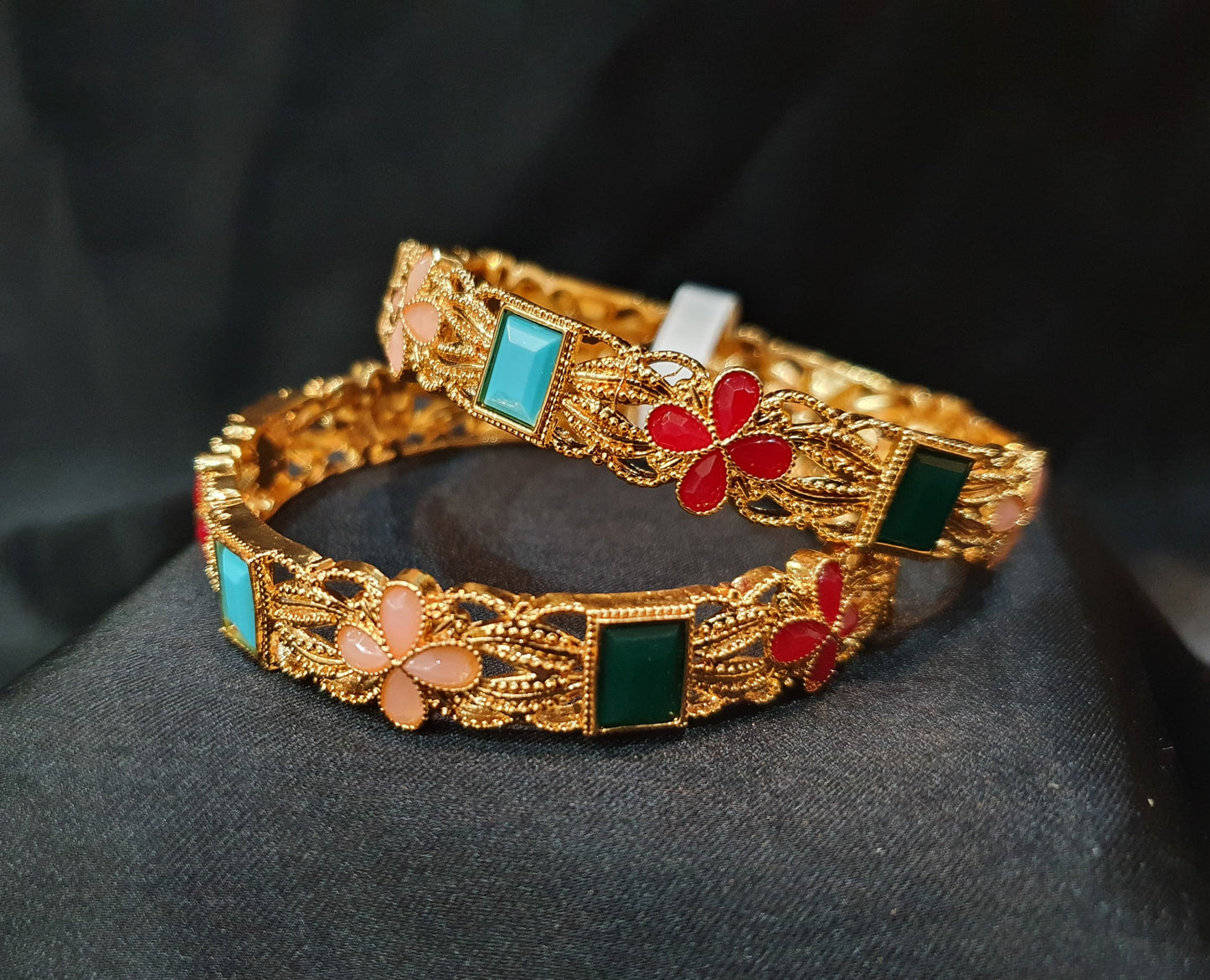 Multi stone Golden Bangles - China Gold